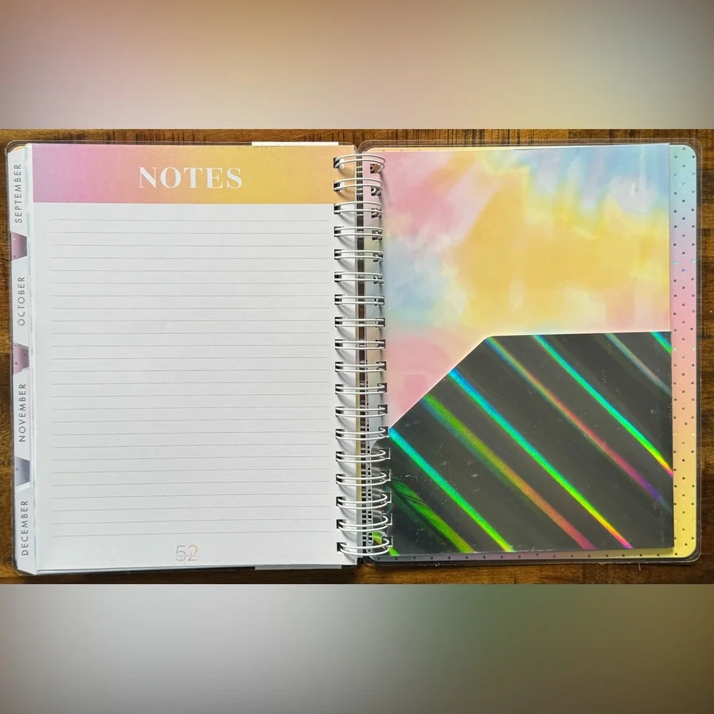 Agenda 2025 Colorful Tie-Dye Dated Planner Tabbed Dividers Calendar NWT